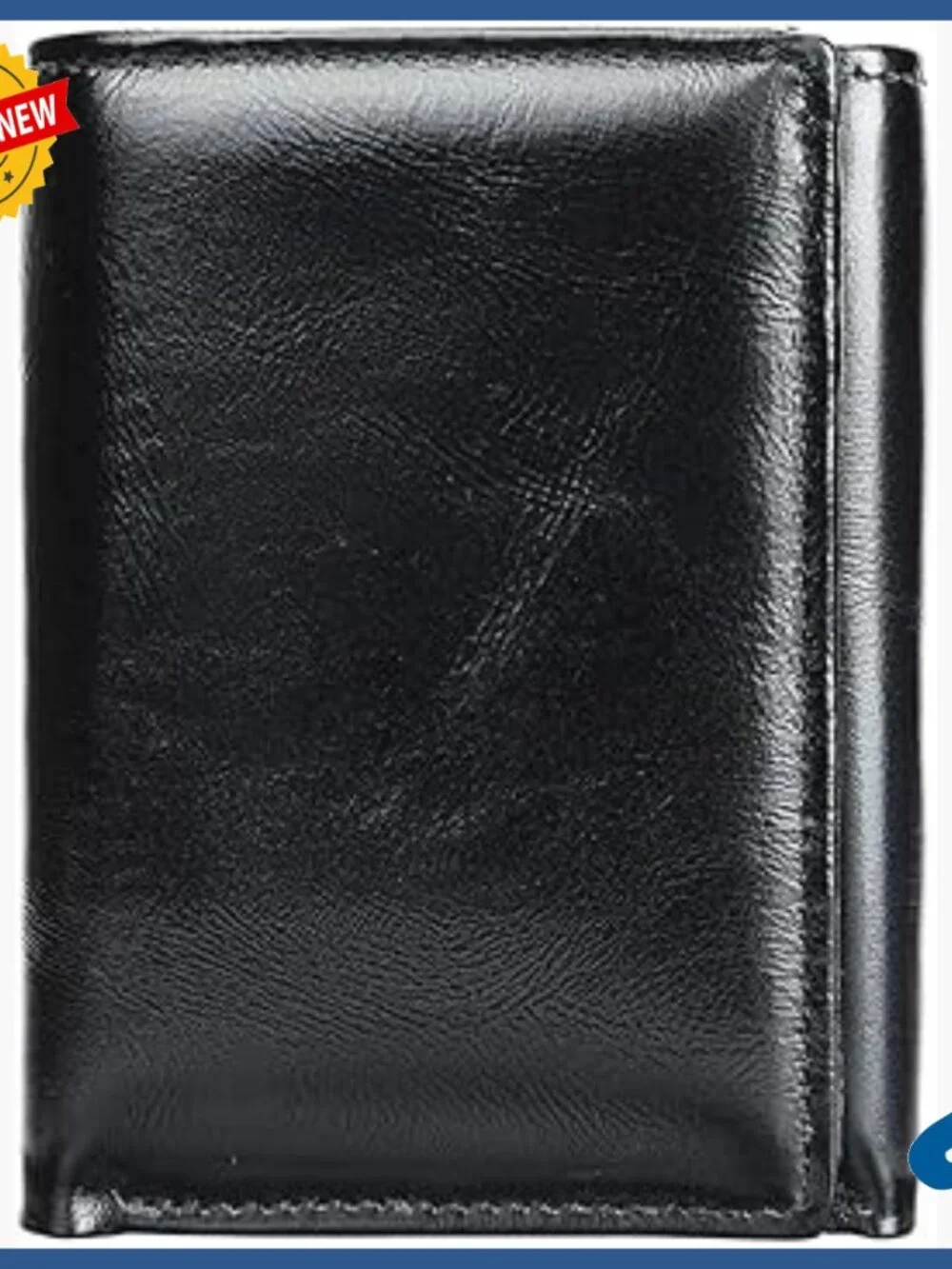 Genuine Leather Trifold Wallet RFID Blocking Slim Large Capacity Men's